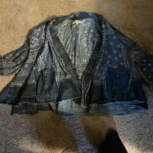 Free People Blue Paisley Cardigan